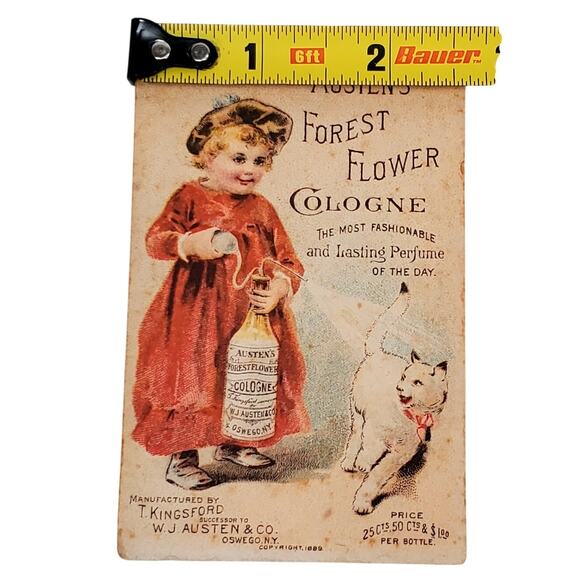 1889 Austen's Forest Flower Cologne Kingsford WM Obenshain Dry Goods Arch Mills - Picture 4 of 4